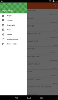 Vegan Recipes android App screenshot 1